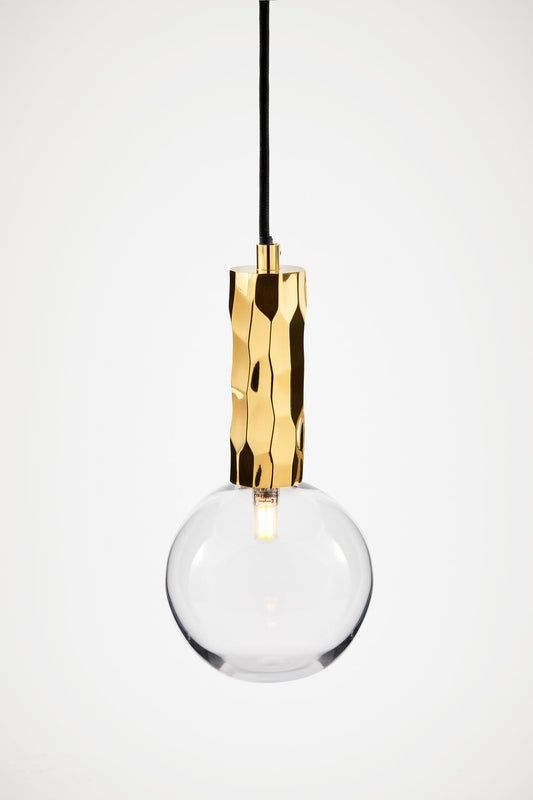 Alex Price - Kyoto pendant light brass with clear glass - KYOTO-PL-BS-C