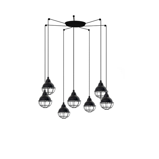 FARO_Barcelona - CLAIRE 7L Black pendant lamp - 62802-7L