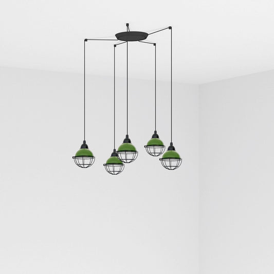 FARO_Barcelona - CLAIRE 5L Green pendant lamp -62803-5L