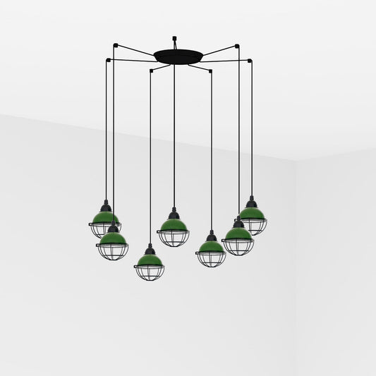 FARO_Barcelona - CLAIRE 7L Green pendant lamp - 62803-7L